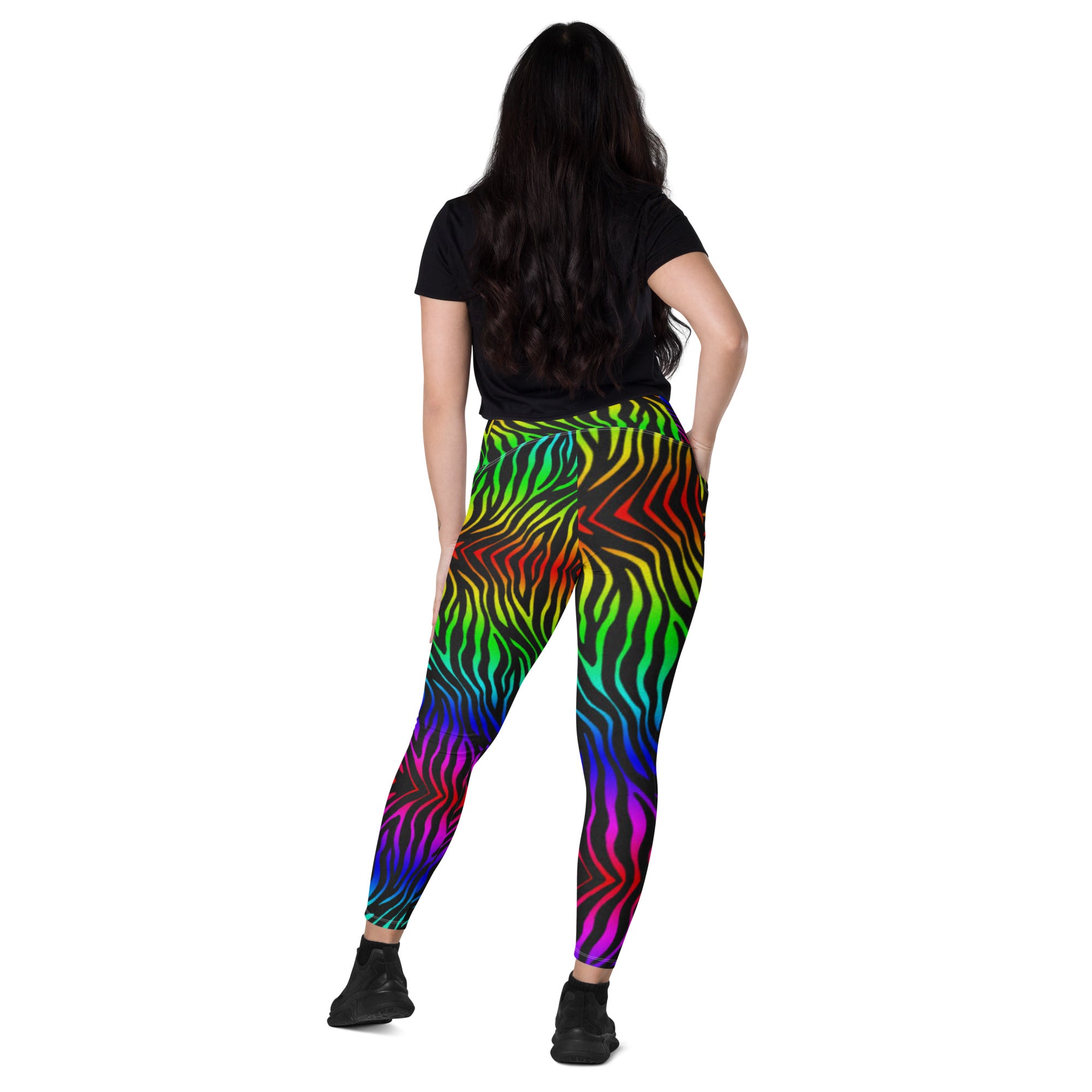 Rainbow Zebra Leggings with Pockets | All Sizes